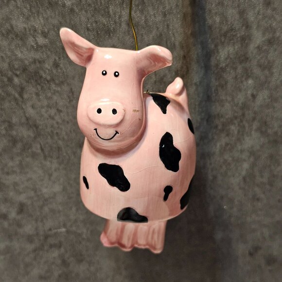 Set Of 4 Ceramic Animal Ornaments  Deer Rooster Cow Sheep Farm Christmas Decor - Picture 4 of 10